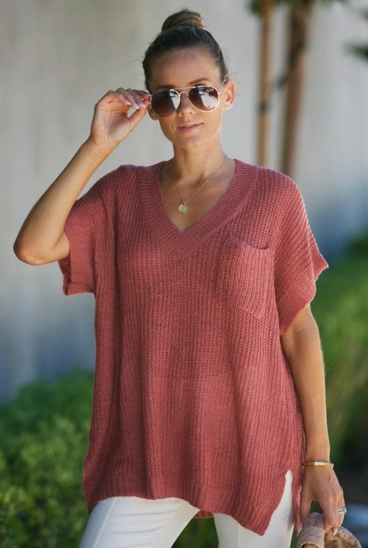 SIDE SLIT KNIT TOP IN 3 COLORS