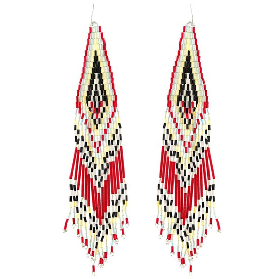 BEADED TASSEL EARRINGS