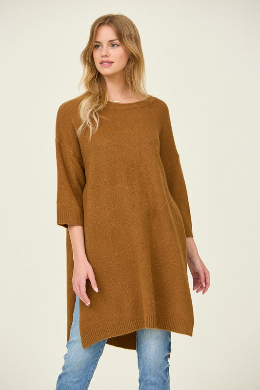 SIDE SLIT TUNIC SWEATER