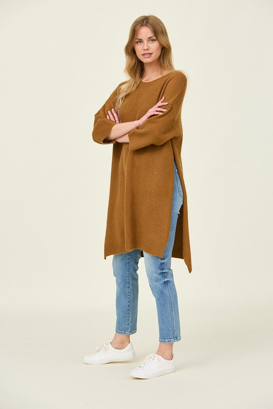 SIDE SLIT TUNIC SWEATER