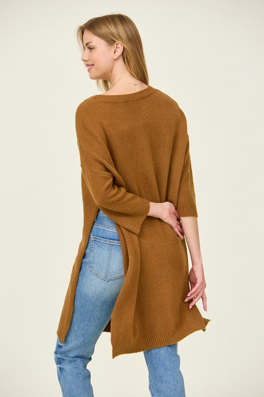 SIDE SLIT TUNIC SWEATER