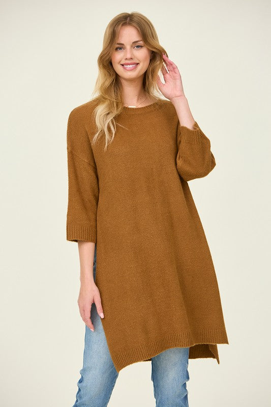 SIDE SLIT TUNIC SWEATER
