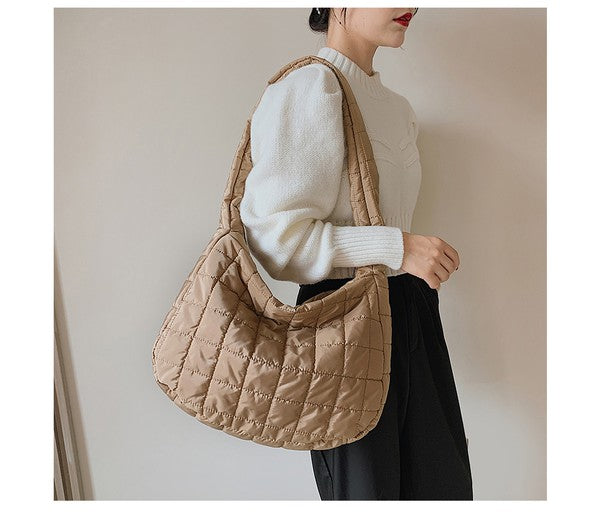 THE PICK YOUR COLOR QUILTED PUFFER BAG