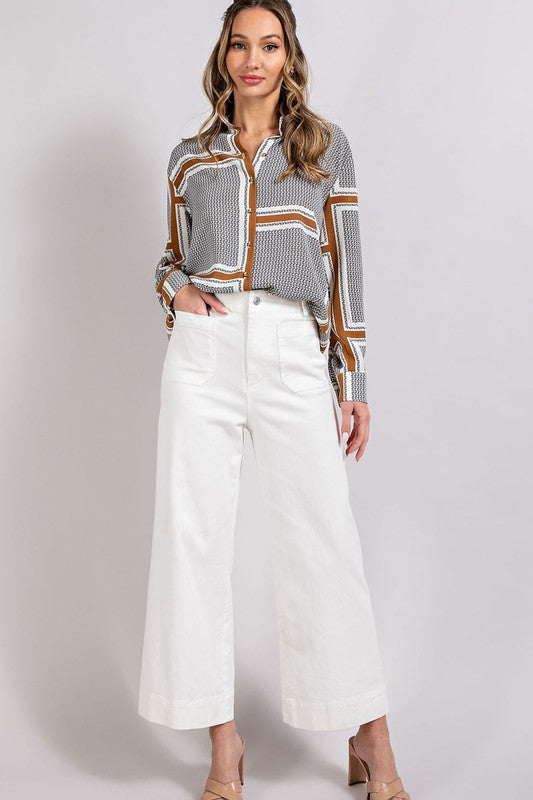 BUTTON FRONT STRIPE SHIRT
