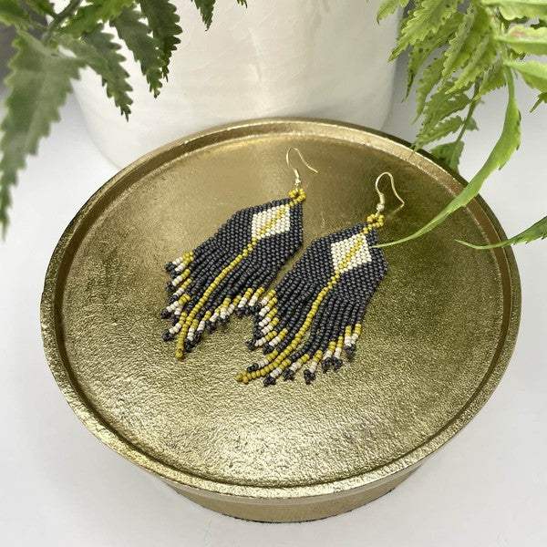 STRIPE FRINGE BOHO EARRINGS