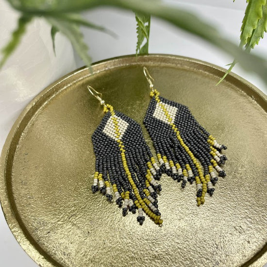 STRIPE FRINGE BOHO EARRINGS