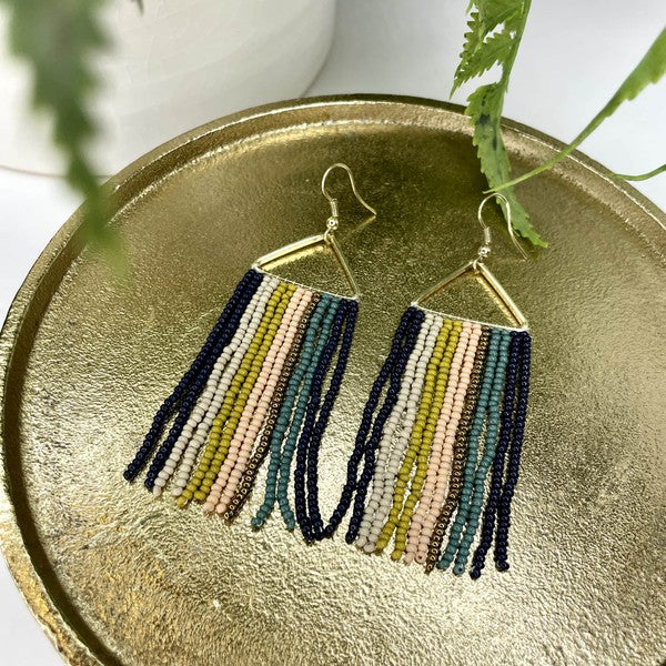 STRIPES & LINES SEED BEAD EARRINGS