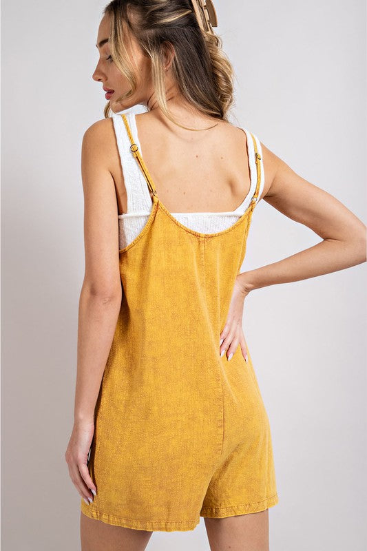 MINERAL WASHED BUTTON DOWN ROMPER