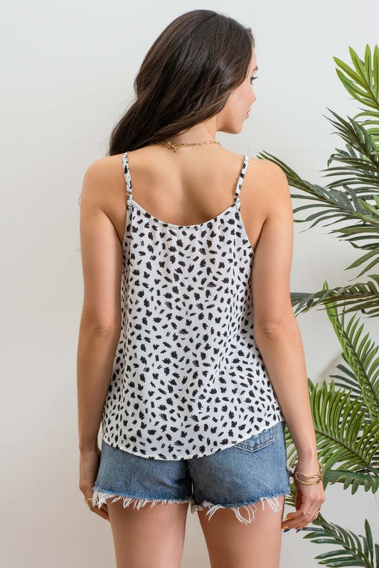 STROKE PRINT CAMI - BLACK