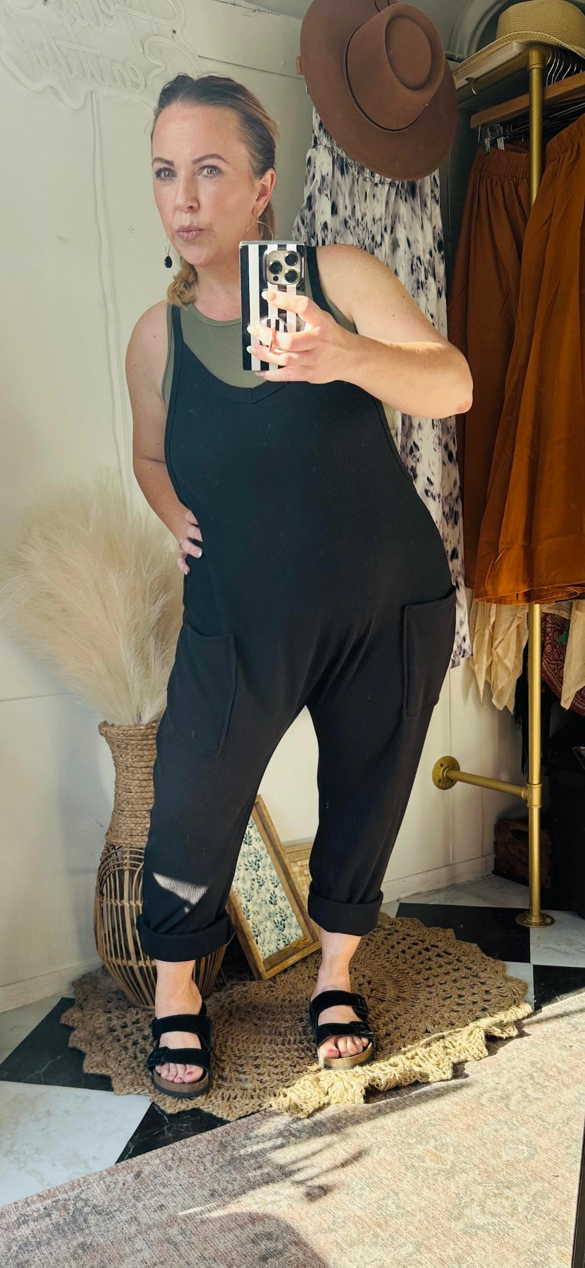 RELAXED FIT JUMPSUIT  - BLACK RESTOCKED