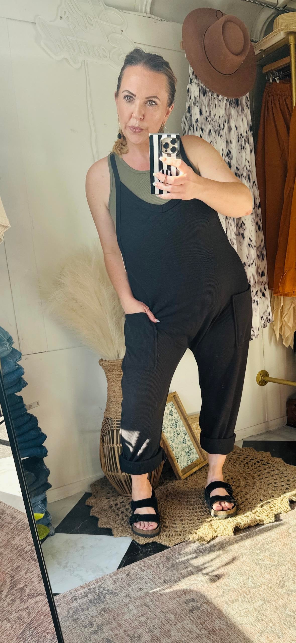 RELAXED FIT JUMPSUIT  - BLACK RESTOCKED