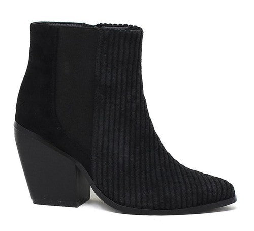 BLACK SUEDE ANKLE BOOTIE