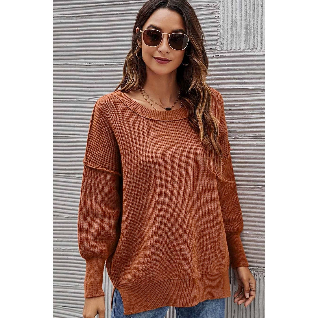 Rust Sleeves Sweater