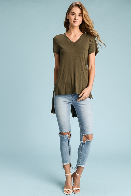 THE LACE UP BACK SLIT TEE