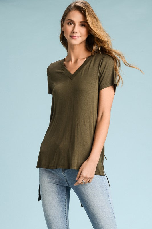 THE LACE UP BACK SLIT TEE