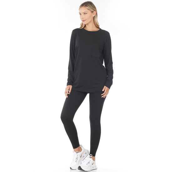 MICROFIBER FRONT POCKET TOP & LEGGINGS SET