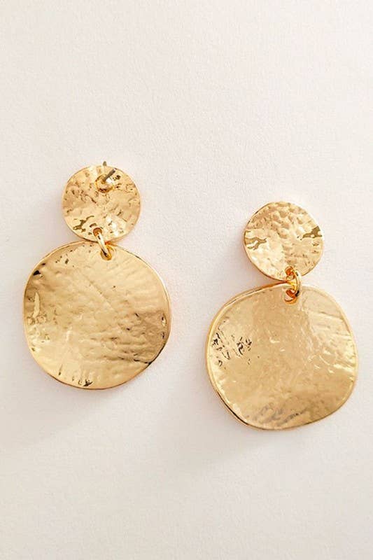 Twisted Round Beat Grain Earrings