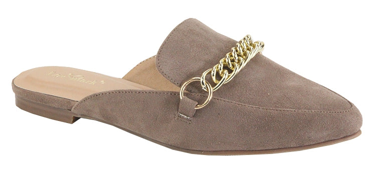 SUEDE CHAIN MULES