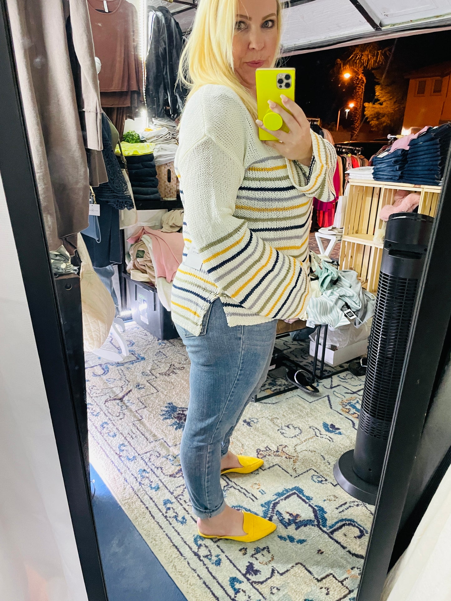 THE MULTI COLOR STRIPE SWEATER