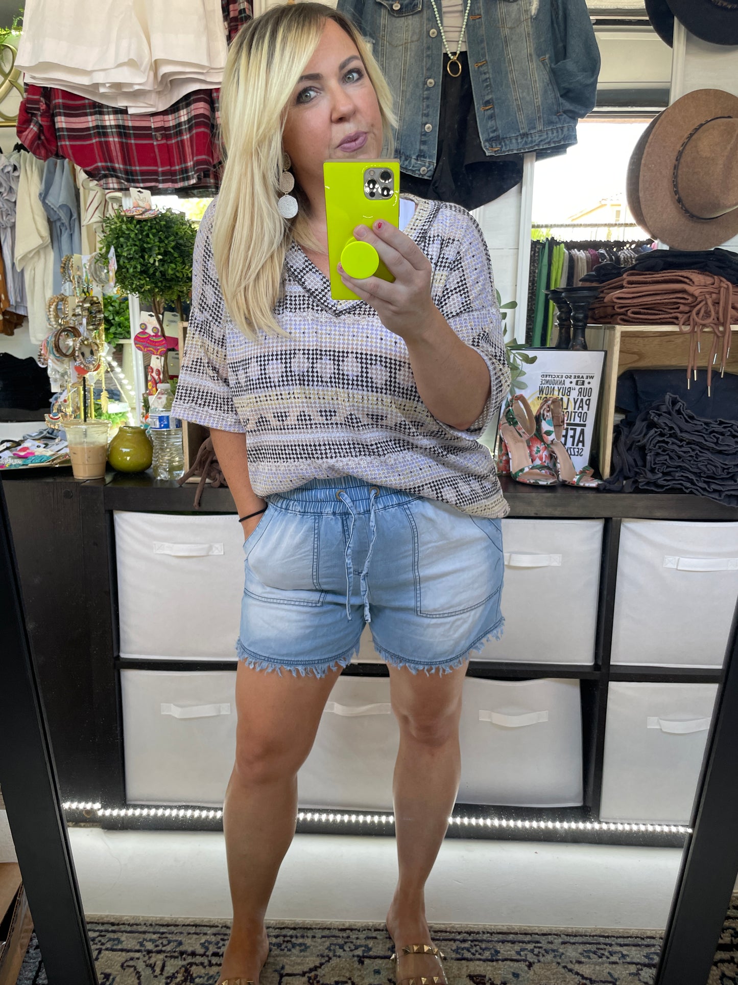 JACQUARD PRINT SHORT SLEEVE