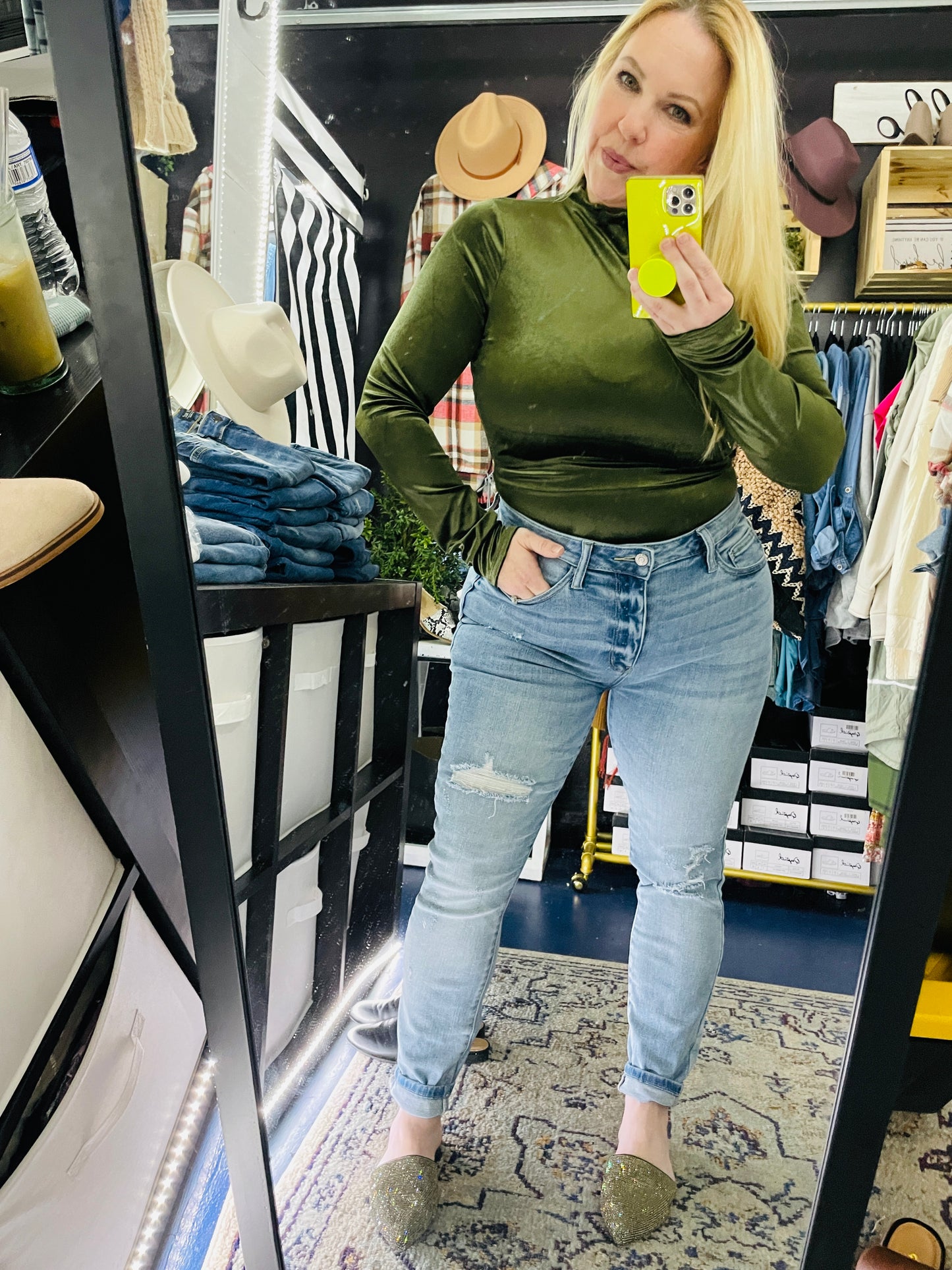 VELVET LONG SLEEVE BODYSUIT