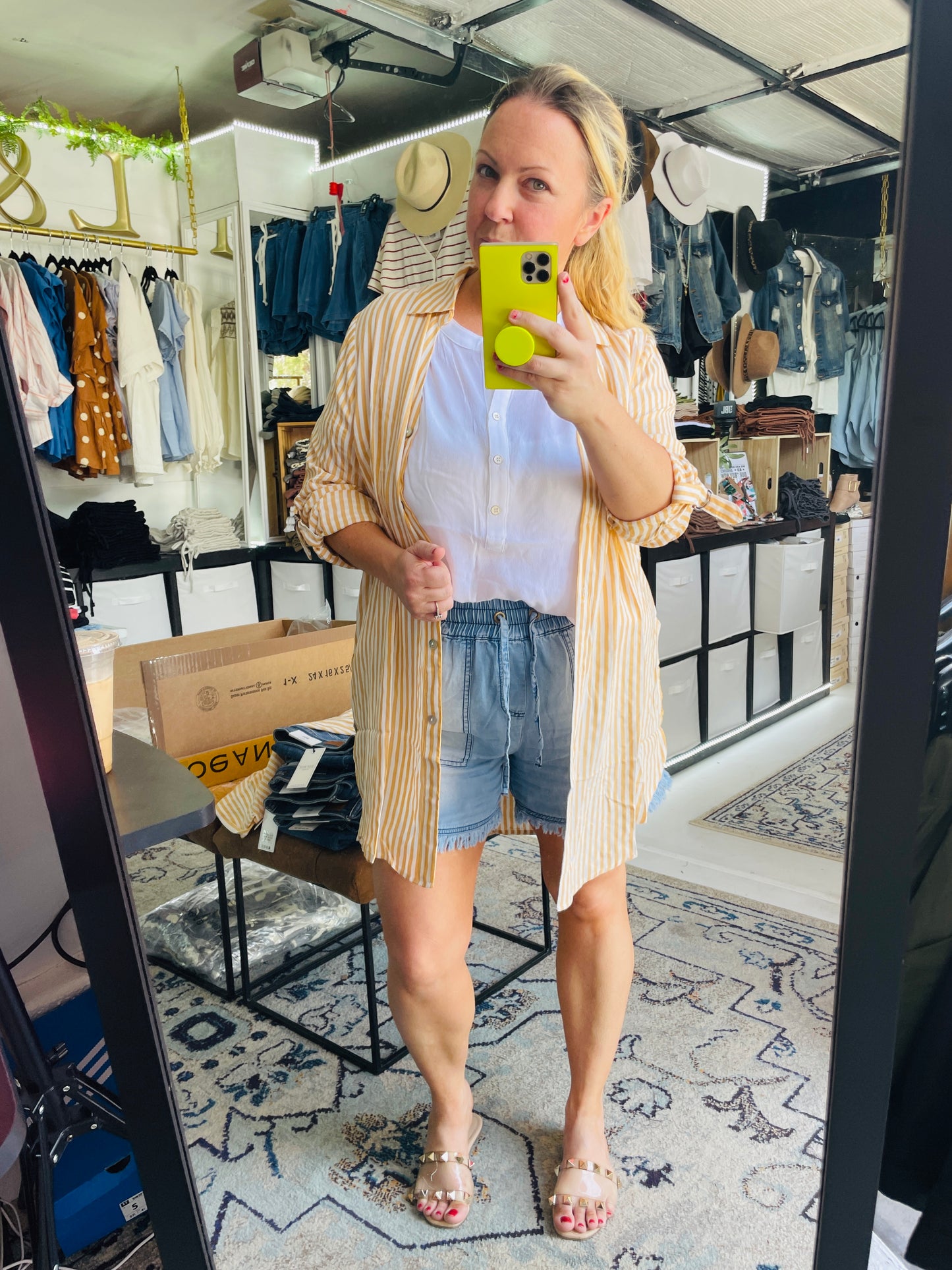 BUTTON DOWN TUNIC SHIRT